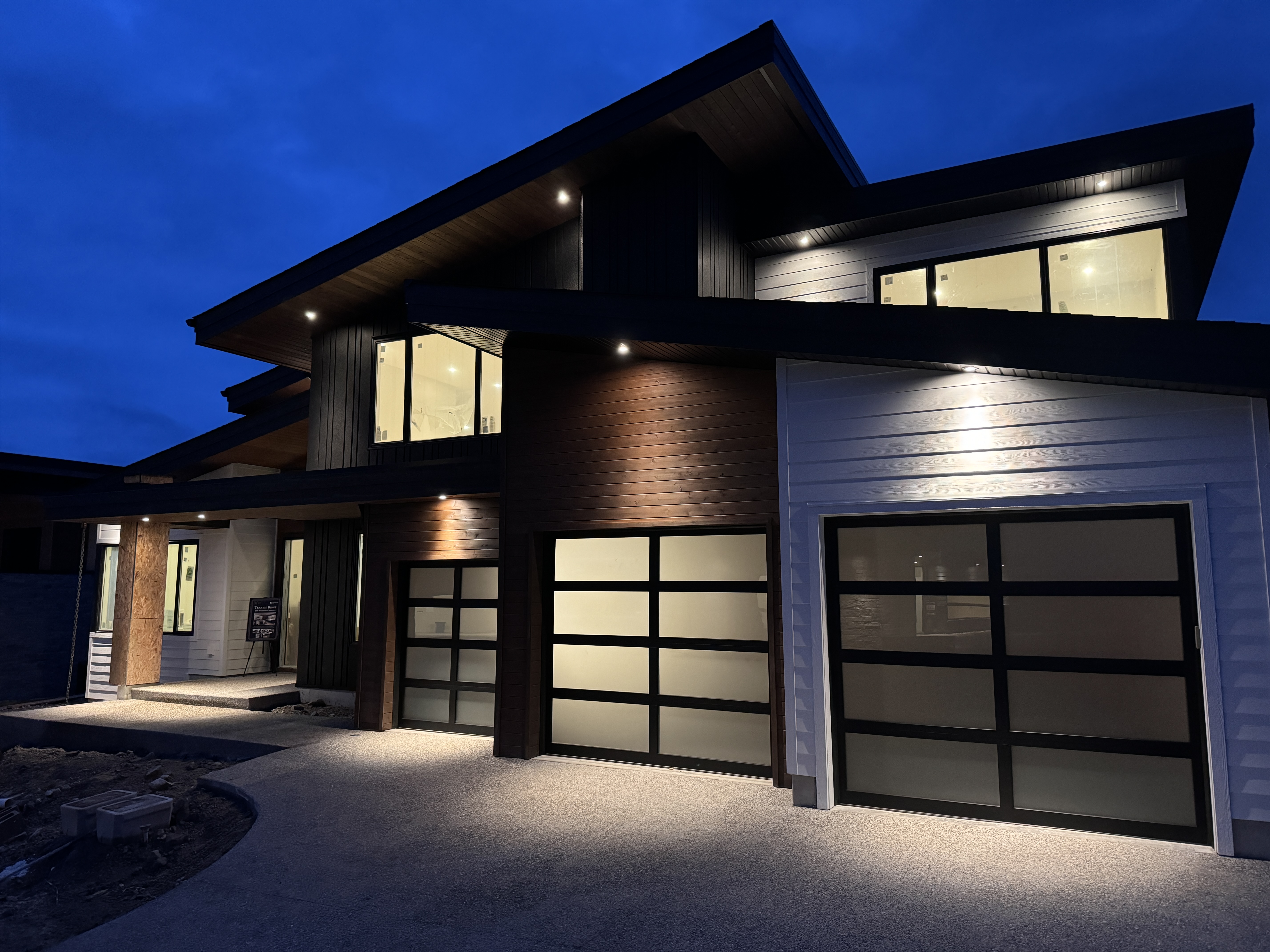 Luxury residential exterior — night